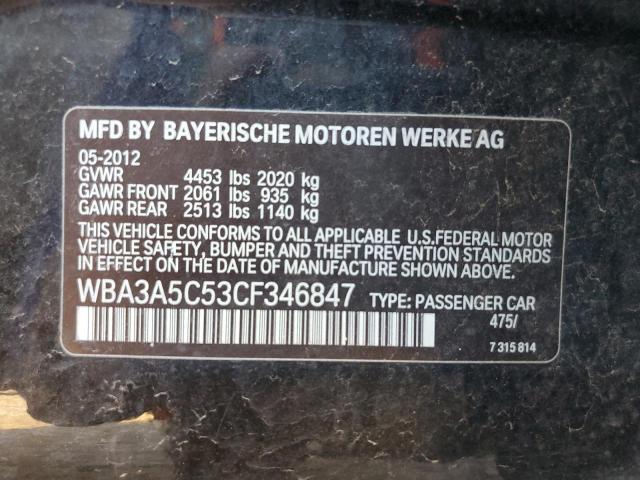 WBA3A5C53CF346847 - 2012 BMW 328 I BLACK photo 12