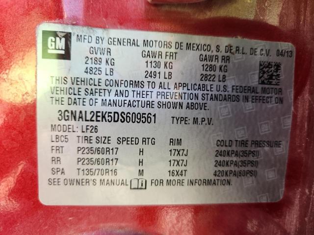 3GNAL2EK5DS609561 - 2013 CHEVROLET CAPTIVA LS Rojo foto 14