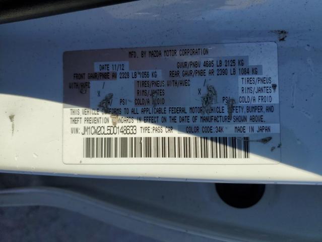 JM1CW2CL5D0148633 - 2013 MAZDA 5 WHITE photo 14