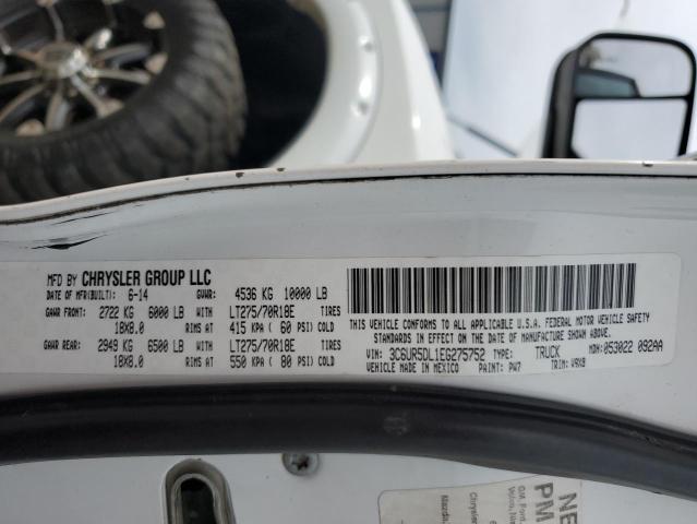 3C6UR5DL1EG275752 - 2014 RAM 2500 SLT WHITE photo 12