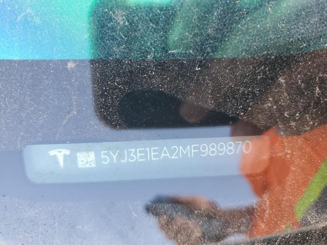 5YJ3E1EA2MF989870 - 2021 TESLA MODEL 3 Սպիտակ լուսանկար 12