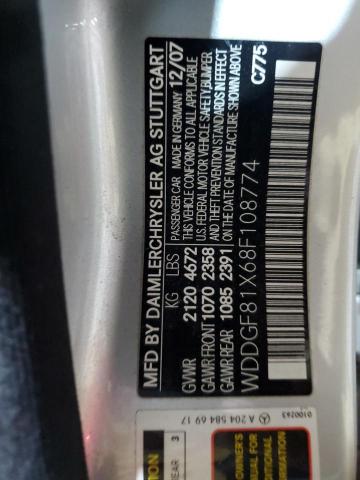 WDDGF81X68F108774 - 2008 MERCEDES-BENZ C 300 4MATIC SILVER photo 12