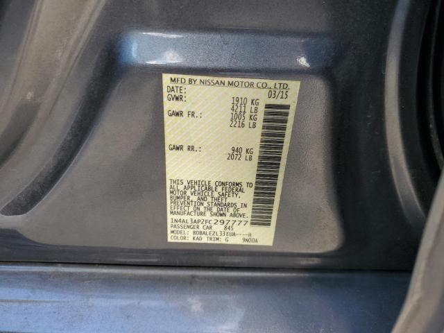 1N4AL3AP2FC297777 - 2015 NISSAN ALTIMA 2.5 ნაცრისფერი ფოტო 12