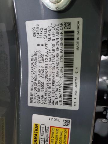 2HGFE2F53RH505048 - 2024 HONDA CIVIC SPORT Boz foto 13