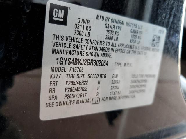 1GYS4BKJ2GR302064 - 2016 CADILLAC ESCALADE LUXURY BLACK photo 14