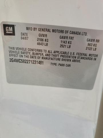 2G4WC582271231481 - 2007 BUICK LACROSSE CX Белый фото 23