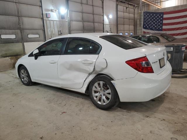 19XFB2F54CE084547 - 2012 HONDA CIVIC LX WHITE photo 2