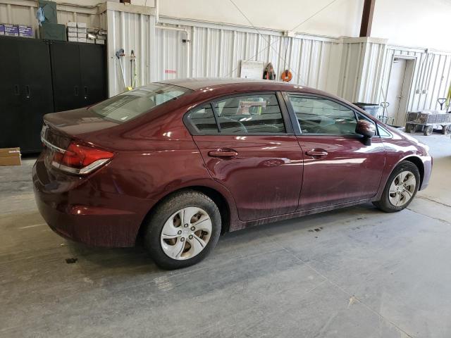 19XFB2F54EE062728 - 2014 HONDA CIVIC LX BURGUNDY photo 3