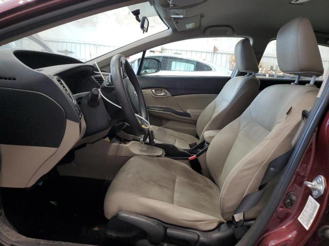 19XFB2F54EE062728 - 2014 HONDA CIVIC LX BURGUNDY photo 7