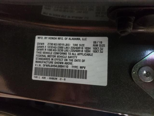 5FNRL6H54LB004110 - 2020 HONDA ODYSSEY EX GRAY photo 13