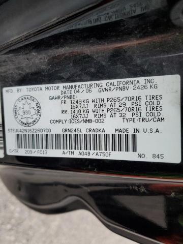 5TEUU42N16Z260700 - 2006 TOYOTA TACOMA ACCESS CAB BLACK photo 13