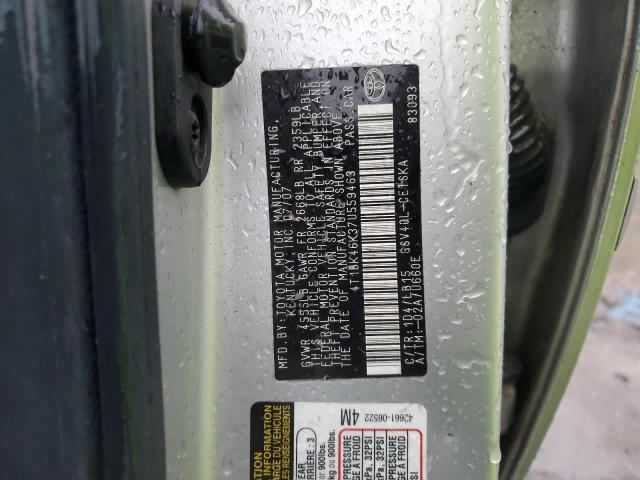 4T1BK46K37U559463 - 2007 TOYOTA CAMRY LE SILVER photo 12