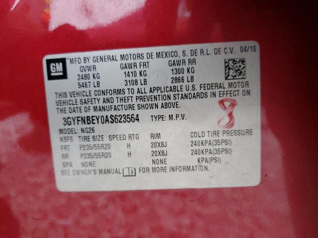 3GYFNBEY0AS623564 - 2010 CADILLAC SRX PERFORMANCE COLLECTION Burgund zdjęcie 13