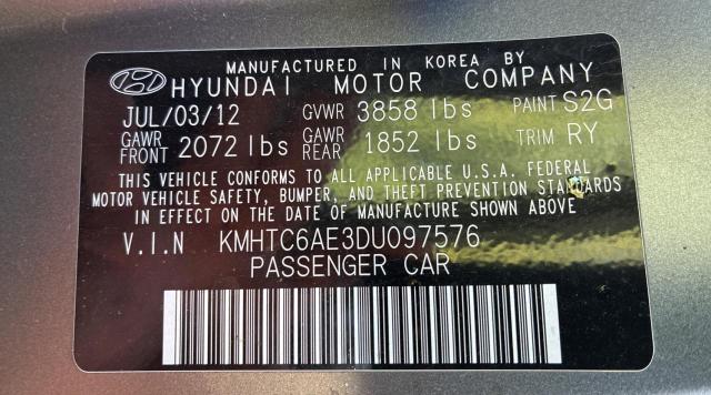 KMHTC6AE3DU097576 - 2013 HYUNDAI VELOSTER TURBO Серый фото 10