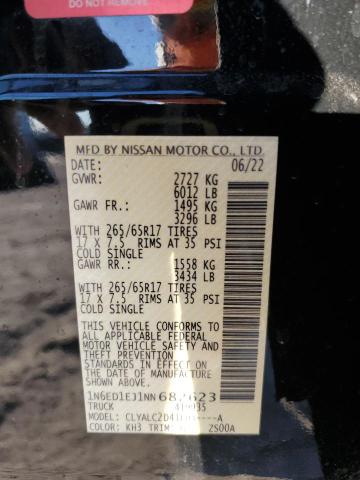 1N6ED1EJ1NN682623 - 2022 NISSAN FRONTIER S BLACK photo 12