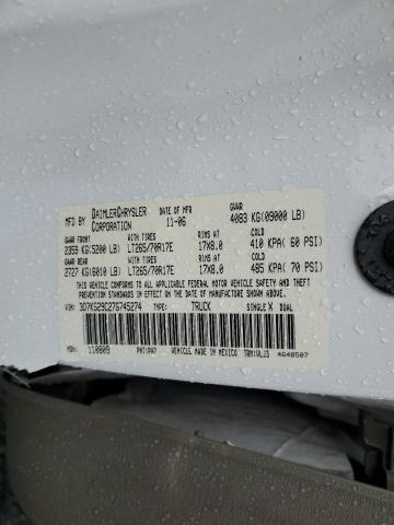 3D7KS29C27G745274 - 2007 DODGE RAM 2500 WHITE photo 12