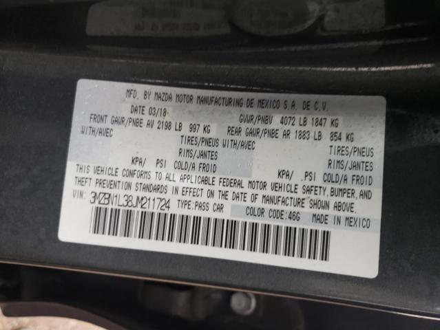 3MZBN1L38JM211724 - 2018 MAZDA 3 TOURING Сұр фото 13