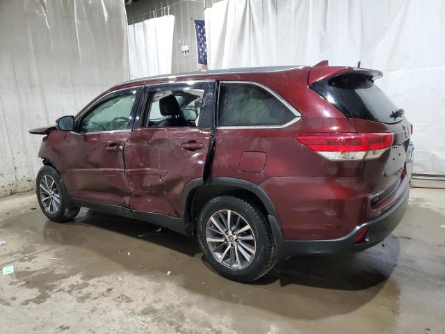 5TDJZRFHXKS720773 - 2019 TOYOTA HIGHLANDER SE BURGUNDY photo 2