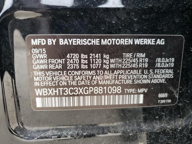 WBXHT3C3XGP881098 - 2016 BMW X1 XDRIVE28I BLACK photo 13