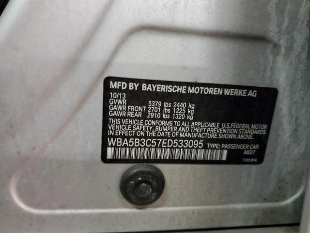 WBA5B3C57ED533095 - 2014 BMW 535 XI SILVER photo 12