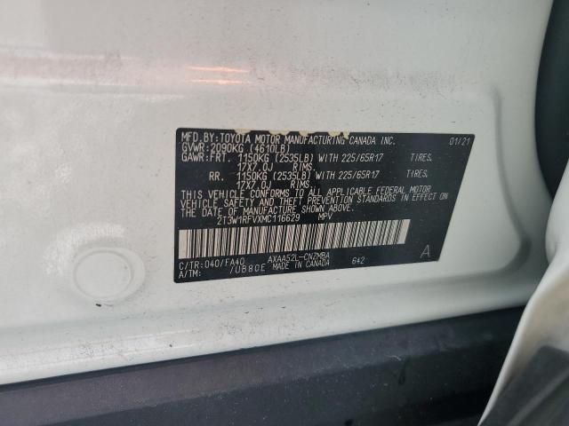 2T3W1RFVXMC116629 - 2021 TOYOTA RAV4 XLE WHITE photo 12