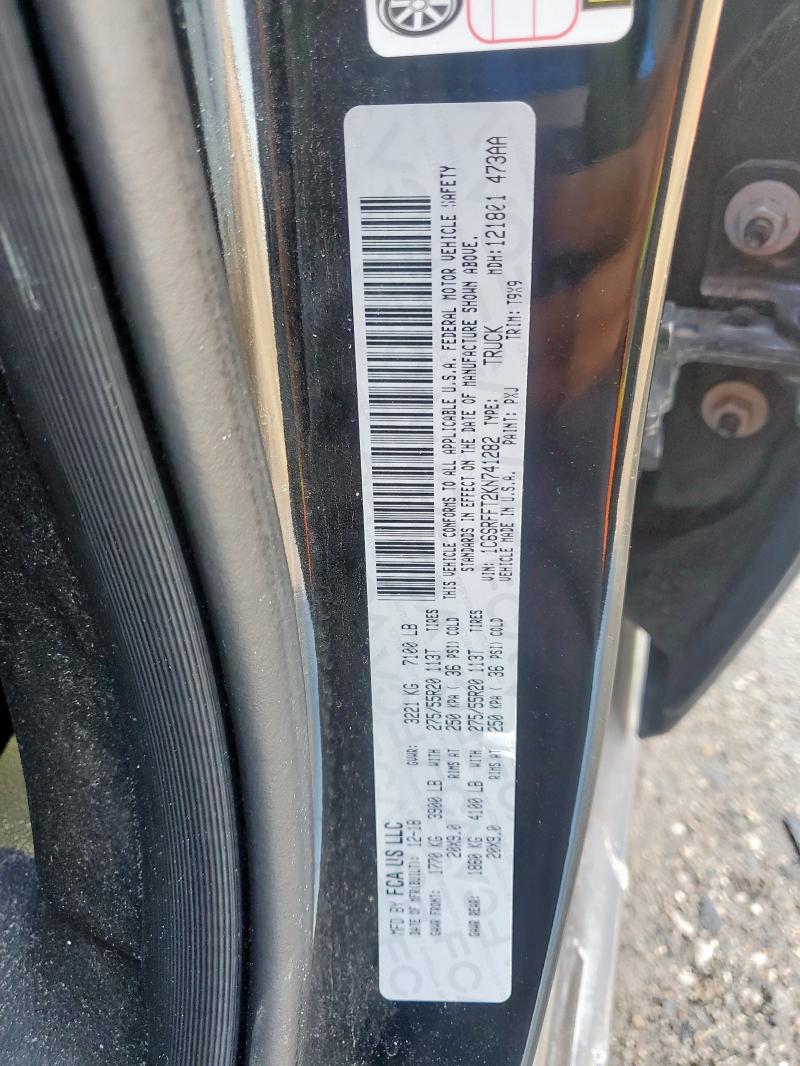 1C6SRFFT2KN741282 - 2019 RAM 1500 BIG HORN/LONE STAR BLACK photo 12