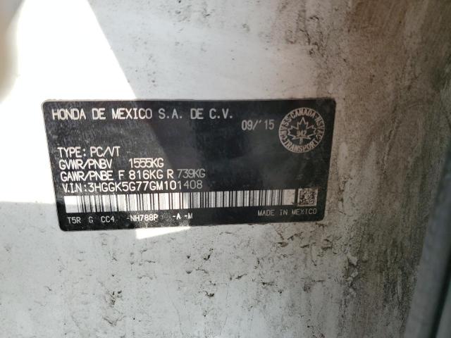 3HGGK5G77GM101408 - 2016 HONDA FIT EX WHITE photo 12