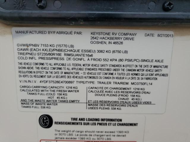 4YDF37528E4700897 - 2014 KEYSTONE MONTANA TWO TONE photo 10