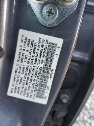 19XFB2F72FE265684 - 2015 HONDA CIVIC SE GRAY photo 12