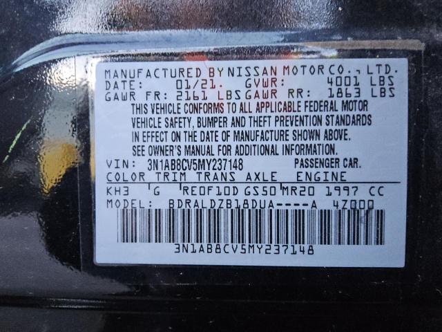 3N1AB8CV5MY237148 - 2021 NISSAN SENTRA SV BLACK photo 12