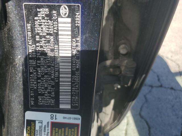 4T1BK1EB7DU066218 - 2013 TOYOTA AVALON BASE შავი ფოტო 12