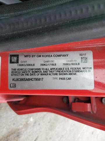 KL8CB6SA6HC795817 - 2017 CHEVROLET SPARK LS RED photo 12