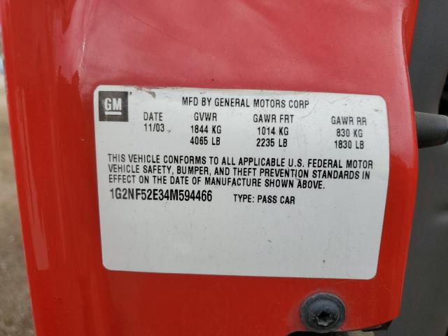 1G2NF52E34M594466 - 2004 PONTIAC GRAND AM SE1 红色 照片 12