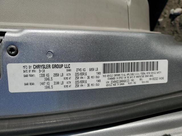 2D4RN5D18AR460123 - 2010 DODGE GRAND CARA SXT GRAY photo 14