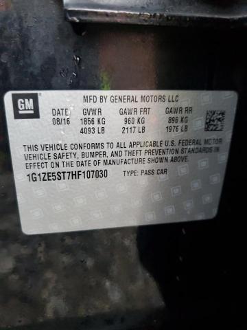 1G1ZE5ST7HF107030 - 2017 CHEVROLET MALIBU LT BLACK photo 12