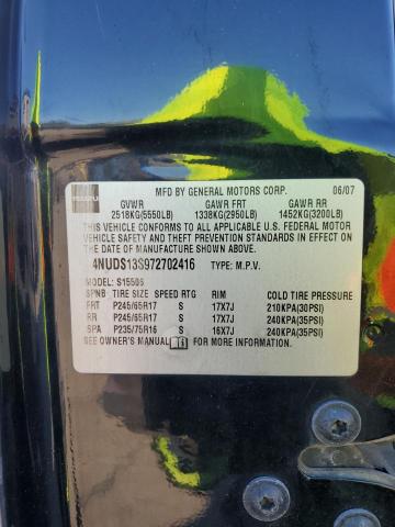 4NUDS13S972702416 - 2007 ISUZU ASCENDER S შავი ფოტო 12