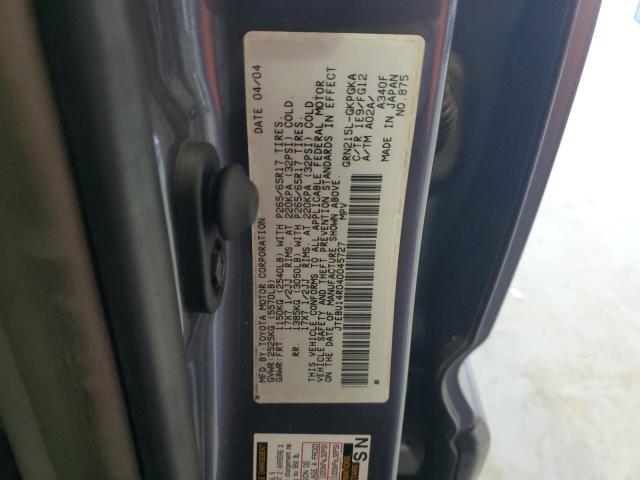 JTEBU14R040045727 - 2004 TOYOTA 4RUNNER SR5 灰色 照片 13