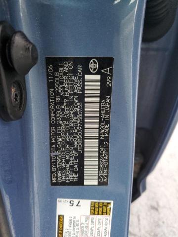 JTDKB20U977580738 - 2007 TOYOTA PRIUS BLUE photo 12