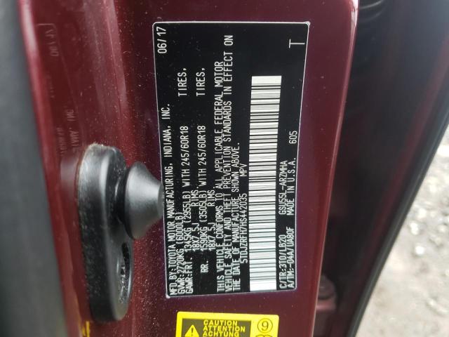 5TDJZRFH7HS442035 - 2017 TOYOTA HIGHLANDER SE BURGUNDY photo 13