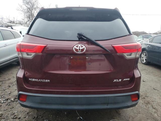 5TDJZRFH7HS442035 - 2017 TOYOTA HIGHLANDER SE BURGUNDY photo 6