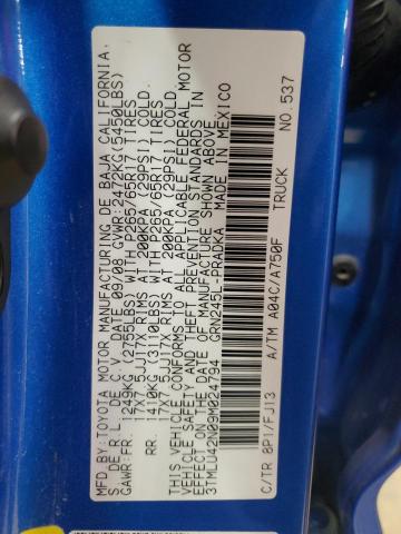 3TMLU42N09M024794 - 2009 TOYOTA TACOMA DOUBLE CAB Blau Foto 12