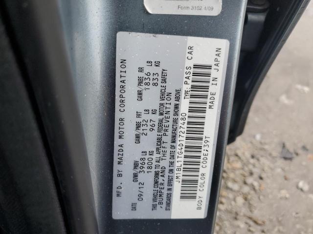 JM1BL1TG4D1727480 - 2013 MAZDA 3 I TEAL photo 12