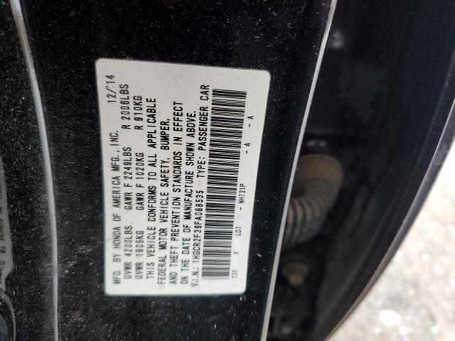 1HGCR2F39FA088535 - 2015 HONDA ACCORD LX BLACK photo 12