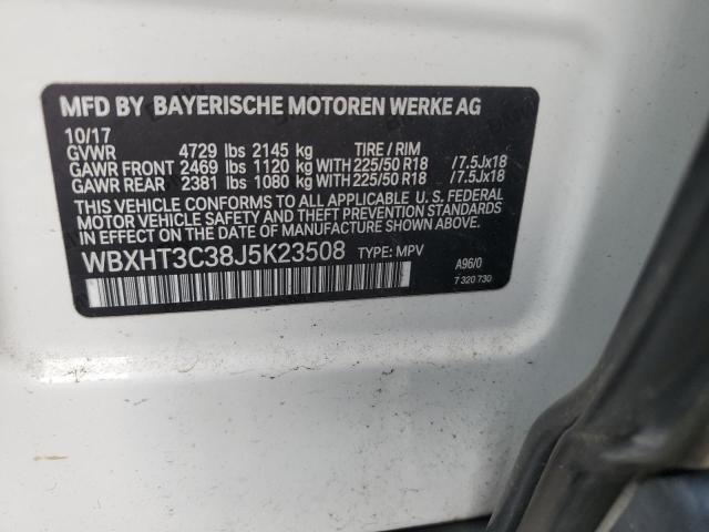 WBXHT3C38J5K23508 - 2018 BMW X1 XDRIVE28I WHITE photo 13