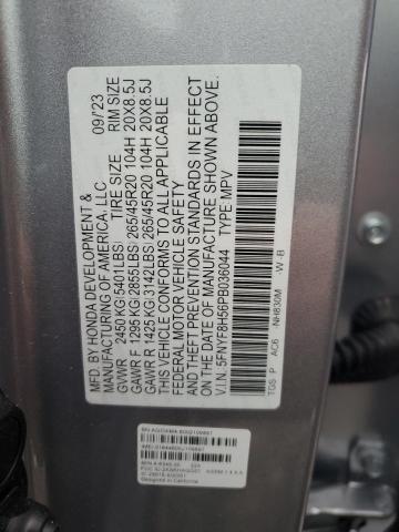 5FNYF8H56PB036044 - 2023 HONDA PASSPORT EXL SILVER photo 13