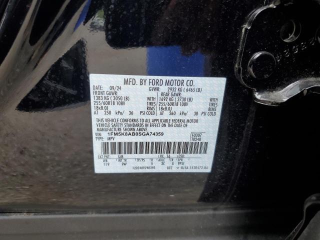 1FM5K8AB0SGA74359 - 2025 FORD EXPLORER POLICE INTERCEPTOR შავი ფოტო 14