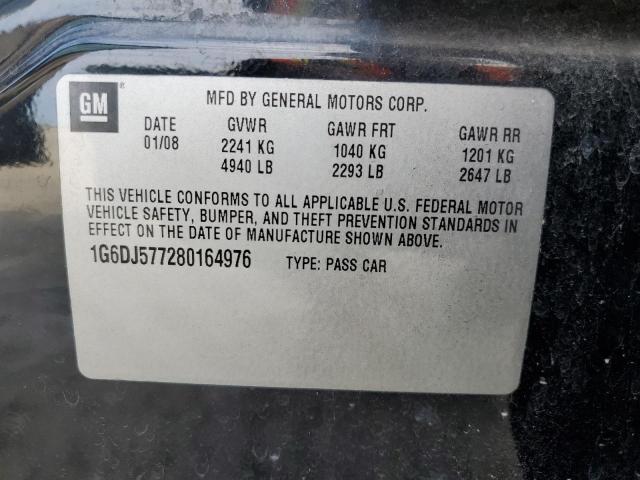 1G6DJ577280164976 - 2008 CADILLAC CTS BLACK photo 12