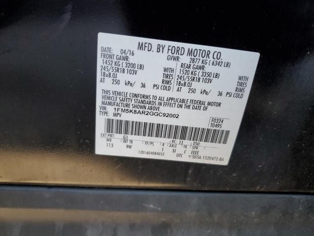 1FM5K8AR2GGC92002 - 2016 FORD EXPLORER POLICE INTERCEPTOR Qara foto 14