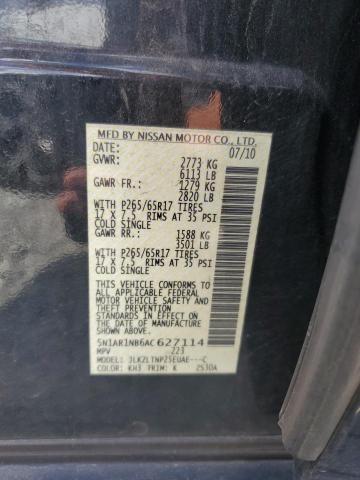 5N1AR1NB6AC627114 - 2010 NISSAN PATHFINDER S BLACK photo 13