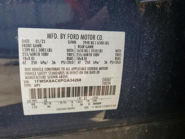 1FM5K8AC6PGA34268 - 2023 FORD EXPLORER POLICE INTERCEPTOR Көк фото 13